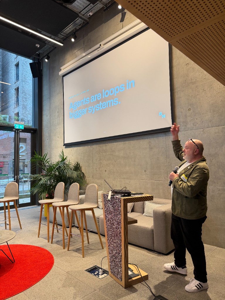 Antony Mayfield presenting an AI Reality Check talk